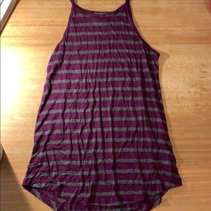 Purple and grey striped shirt